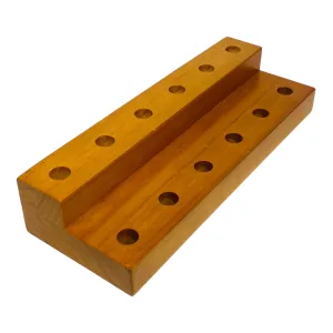 12 Hole Wood Display Stand Holder For 14mm Bong Bowl Pieces Or Quartz Bangers
