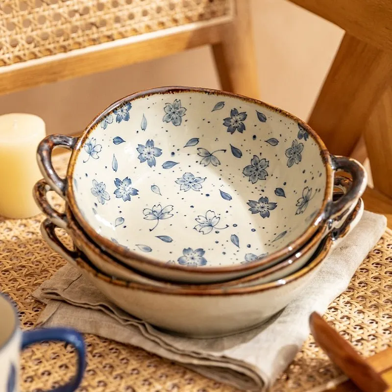 7.5 Inch Japanese Noodle Bowl with Handle