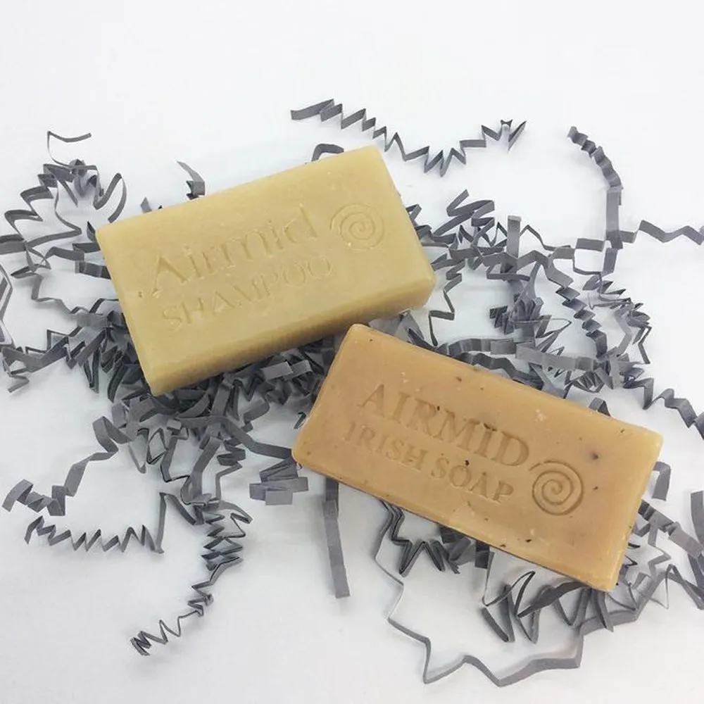 Airmid Green Man Beard Shampoo & Soap - Burren Bars Gift Set