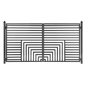 Aleko Steel Dual Swing Driveway Gate - Florence Style - 12 x 6 Feet