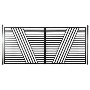 Aleko Steel Dual Swing Driveway Gate - Sofia Style - 14 x 6 Feet