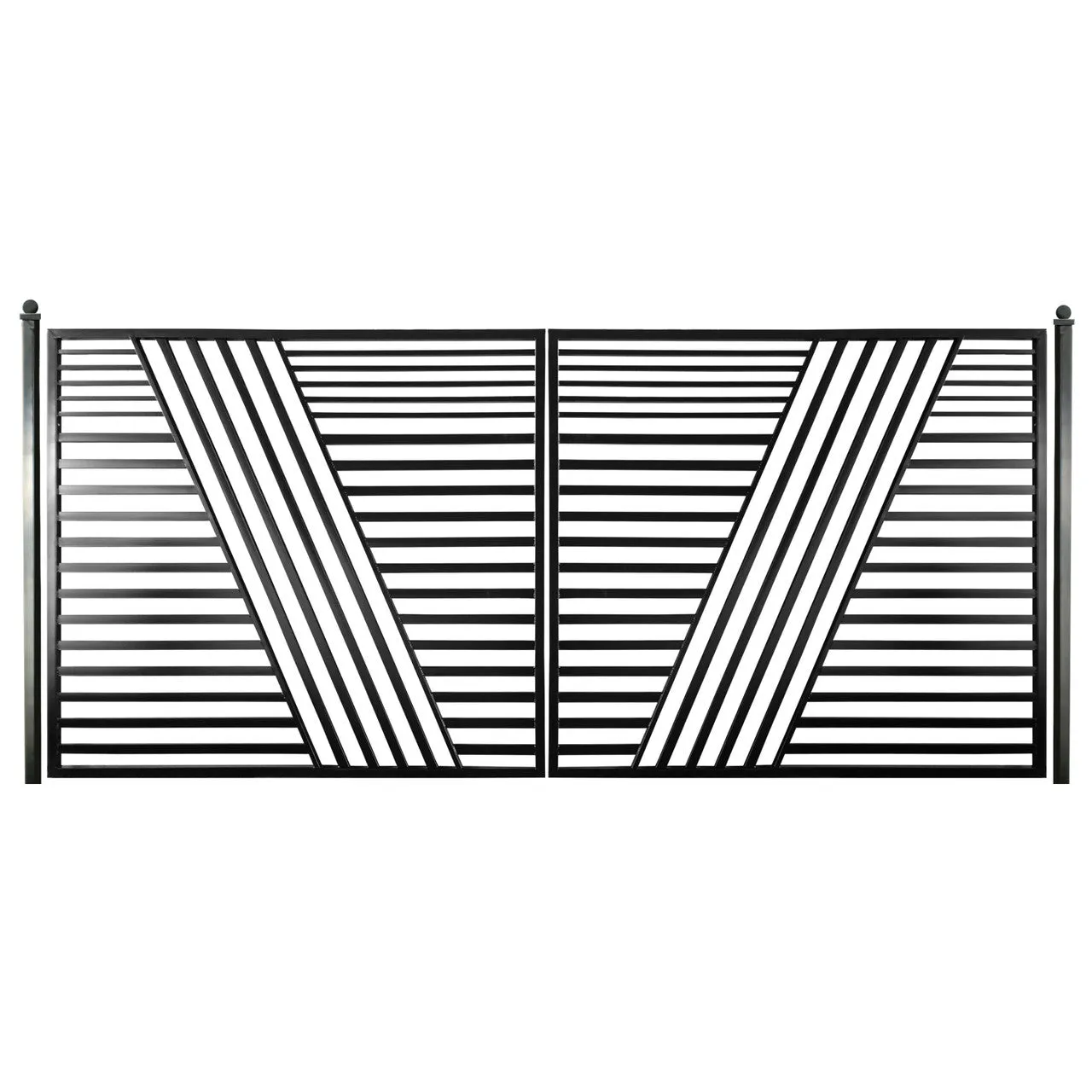 Aleko Steel Dual Swing Driveway Gate - Sofia Style - 14 x 6 Feet