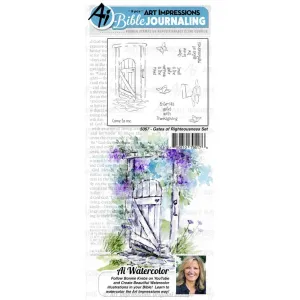 Art Impressions Bible Journaling Watercolour Rubber Stamps Gates Of Righteousness*