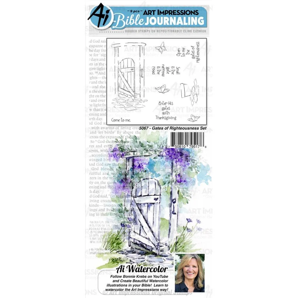 Art Impressions Bible Journaling Watercolour Rubber Stamps Gates Of Righteousness*