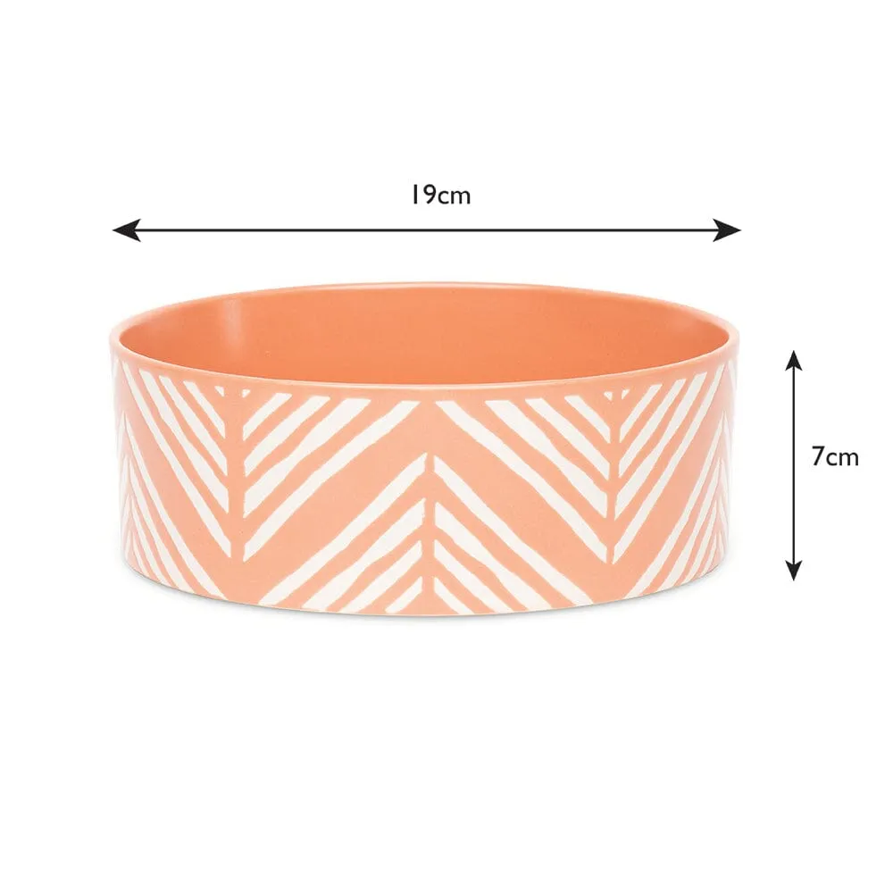 Aztec 2 Piece Dog Food & Water Bowl Set - Terracotta Orange