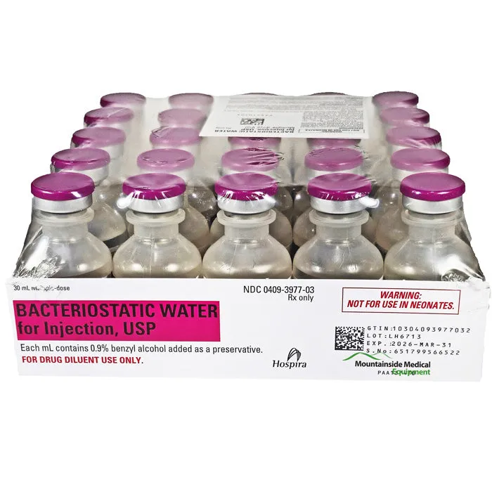 Bacteriostatic Water Injection Multiple Dose Vials 30 mL, 25/Pack by Pfizer (Rx)