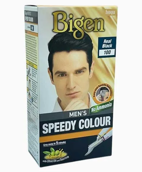 Bigen Mens Speedy Hair Colour Easy & Smooth Application Real Black 100
