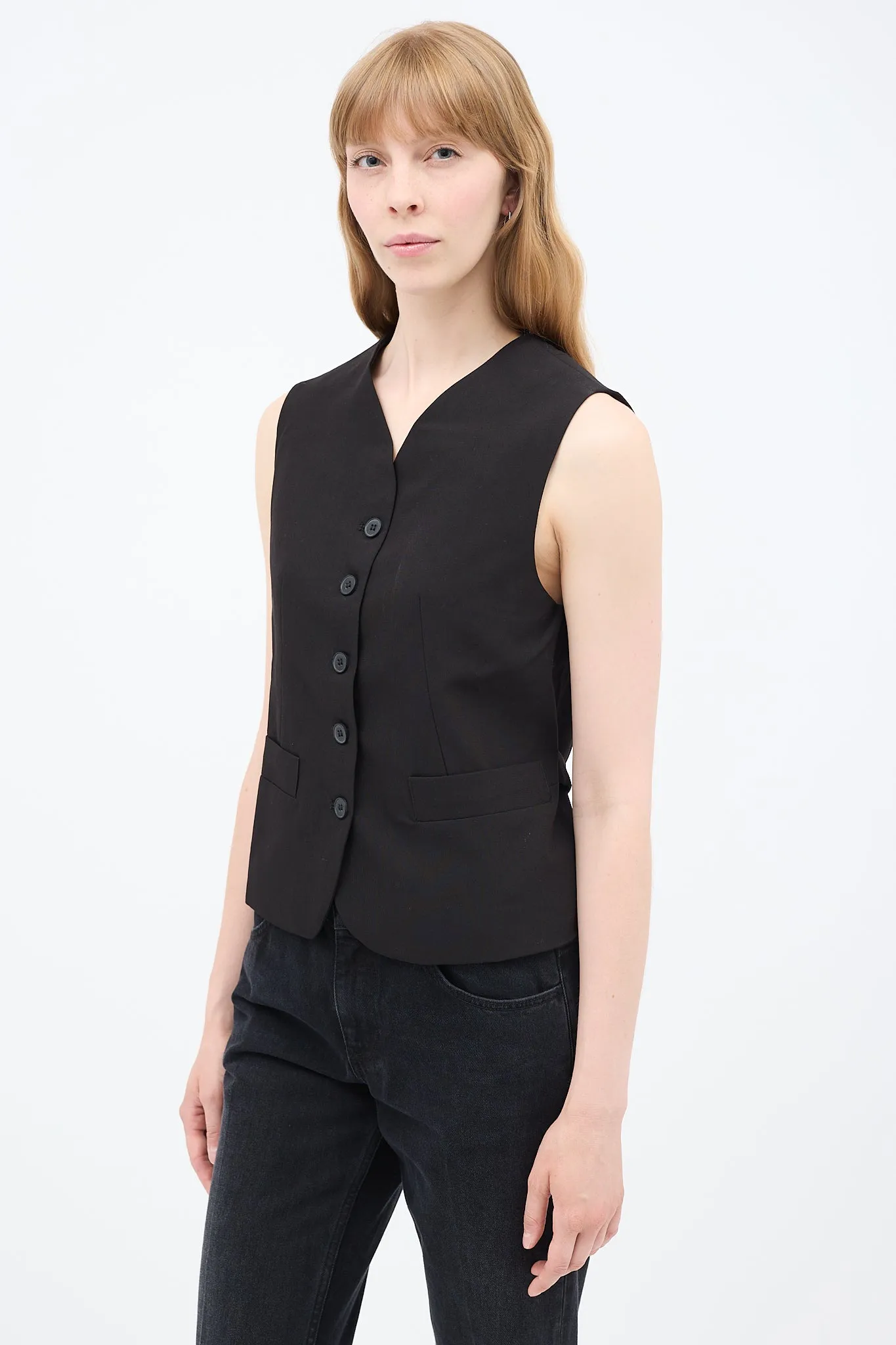 Black Wool Vegas Vest