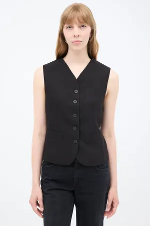 Black Wool Vegas Vest