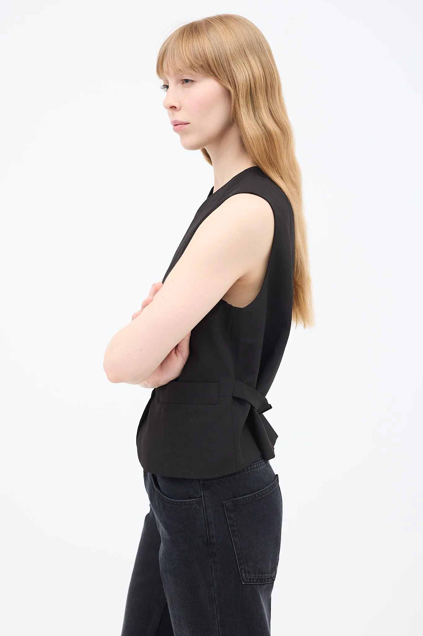 Black Wool Vegas Vest