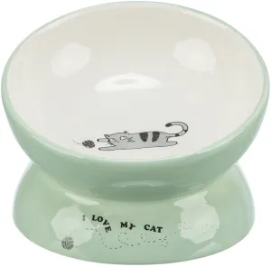 Bowl, elevated, ceramic, 0.15 l/diam 13 cm, sage/white
