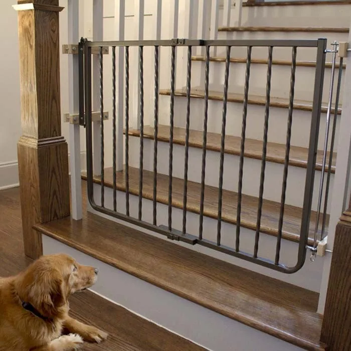 Cardinal Gates Wrought Iron Decor Hardware Mounted Pet Gate