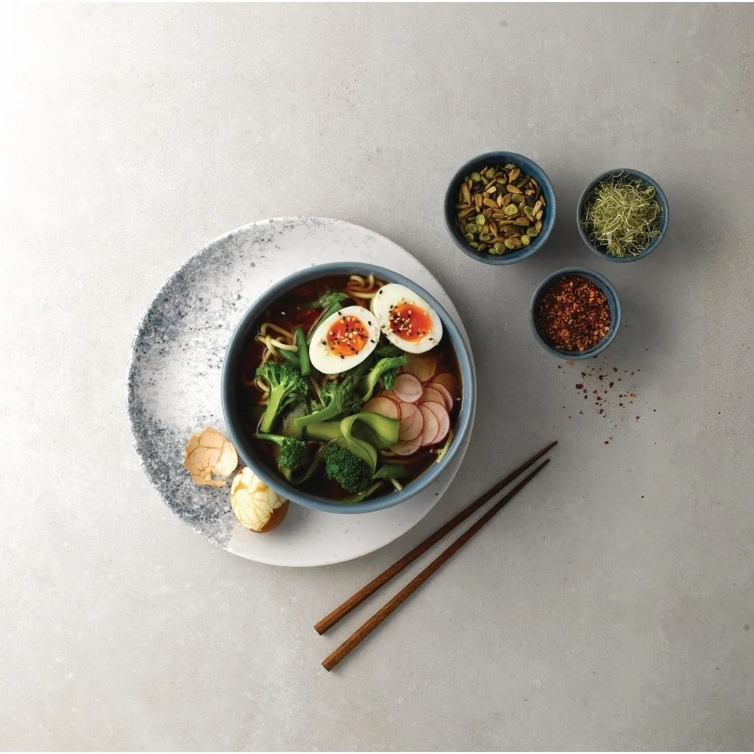 Churchill Super Vitrified Nourish Oslo Blue Noodle Bowl 37.7oz (Box 6) - FE949