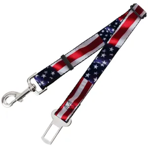 Dog Safety Seatbelt for Cars - American Flag Vivid Close-Up