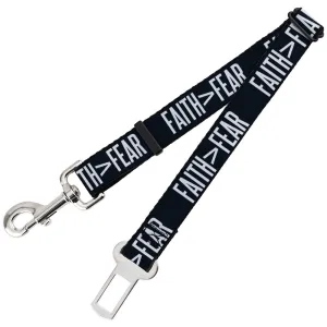 Dog Safety Seatbelt for Cars - FAITH Greater Than FEAR Navy Blue/White