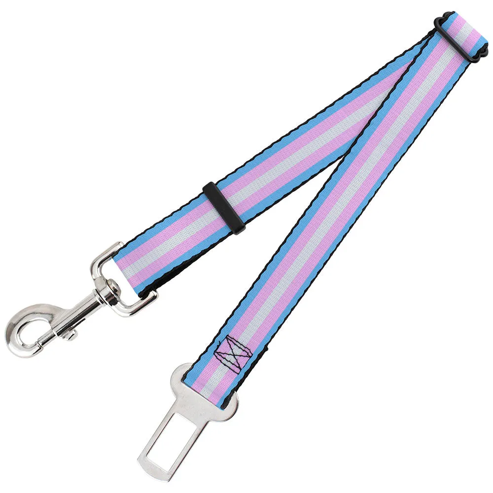Dog Safety Seatbelt for Cars - Flag Transgender Baby Blue/Baby Pink/White
