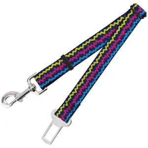 Dog Safety Seatbelt for Cars - Scribble Zig Zag Stripe Navy/Multi Color