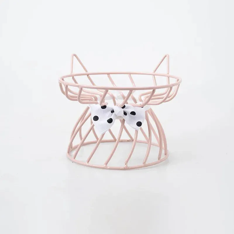 Elevated Ceramic Cat Bowl with High-Foot Design and Neck Guard
