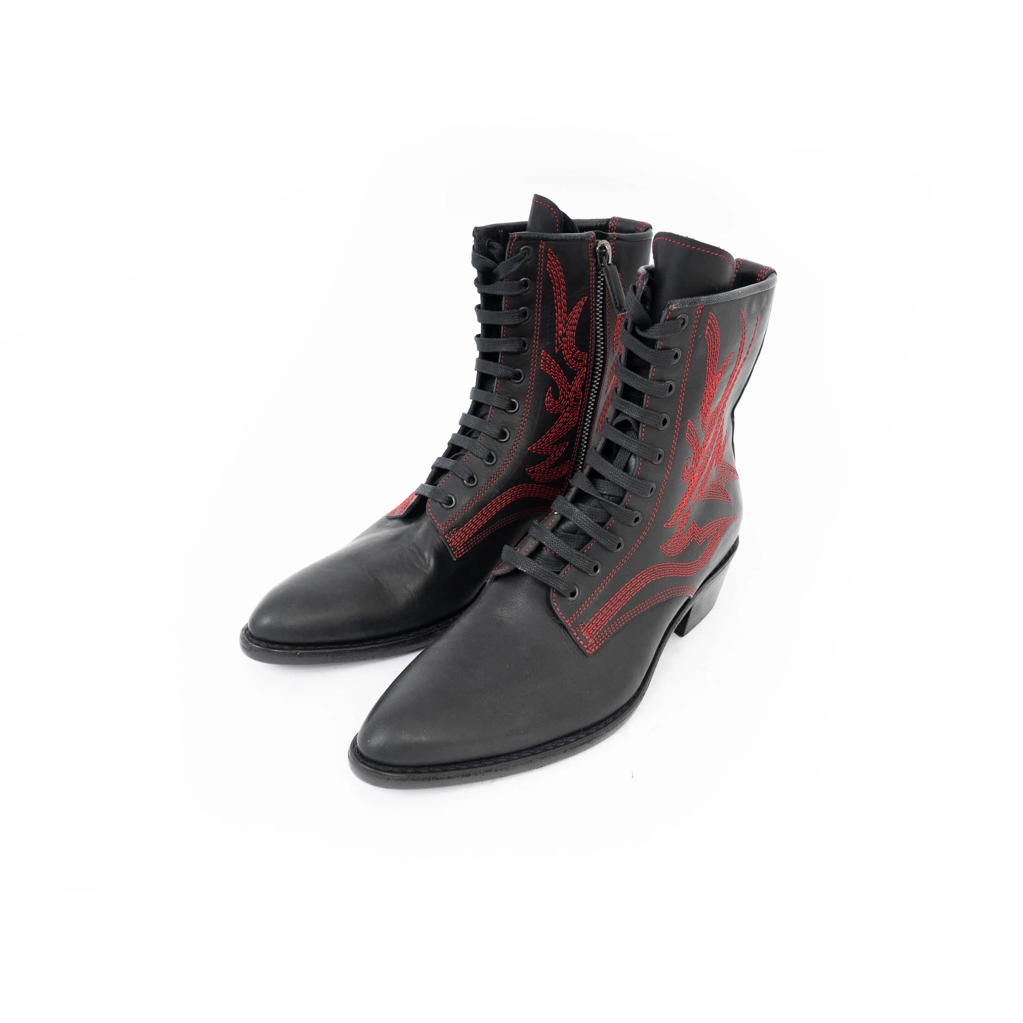 FW17 Red Stitched Laced Rodeo Boots Sample