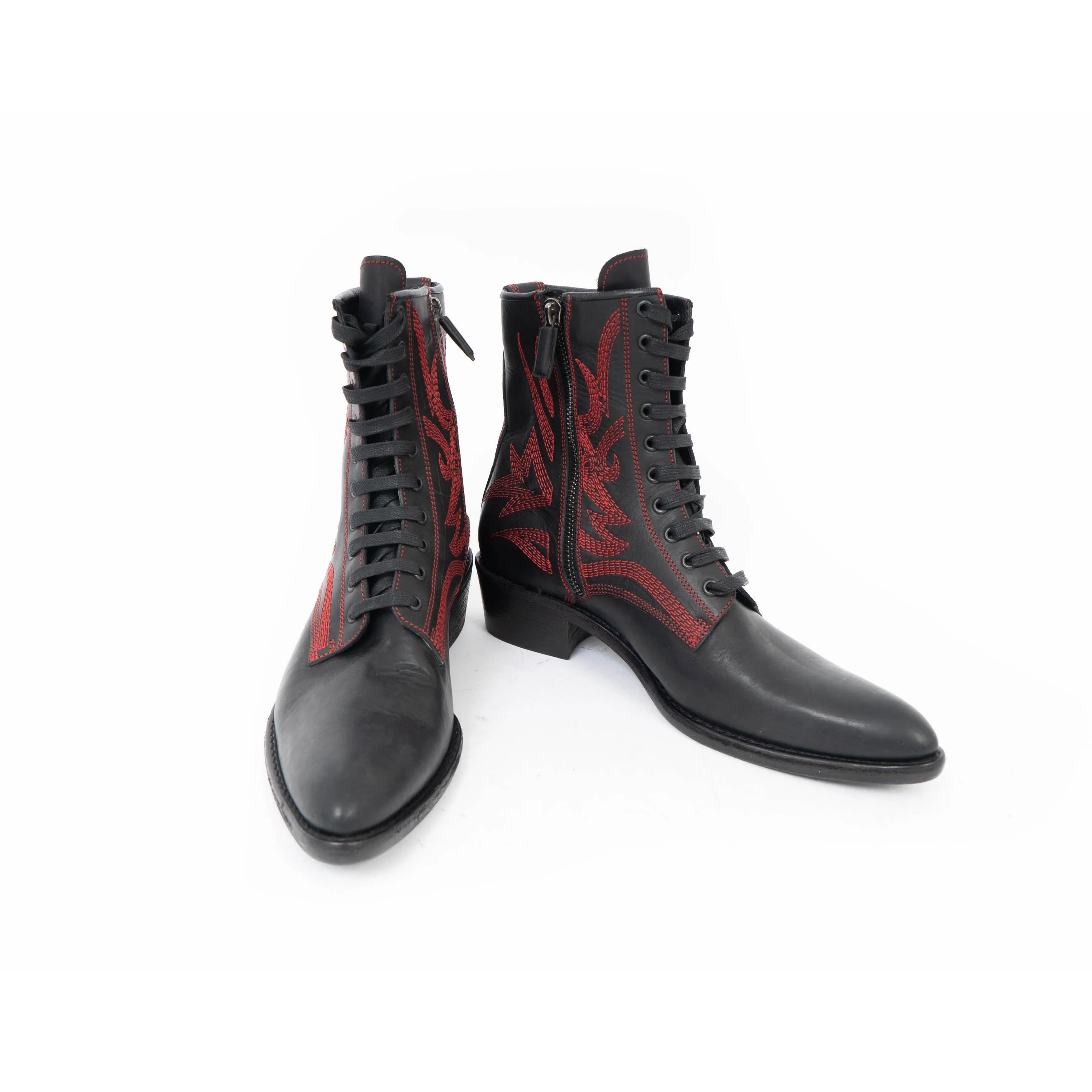 FW17 Red Stitched Laced Rodeo Boots Sample
