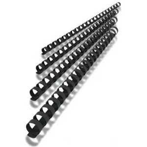 Gbc Plastic Binding Comb Round 21 Loop 8Mm A4 Black Pack 25