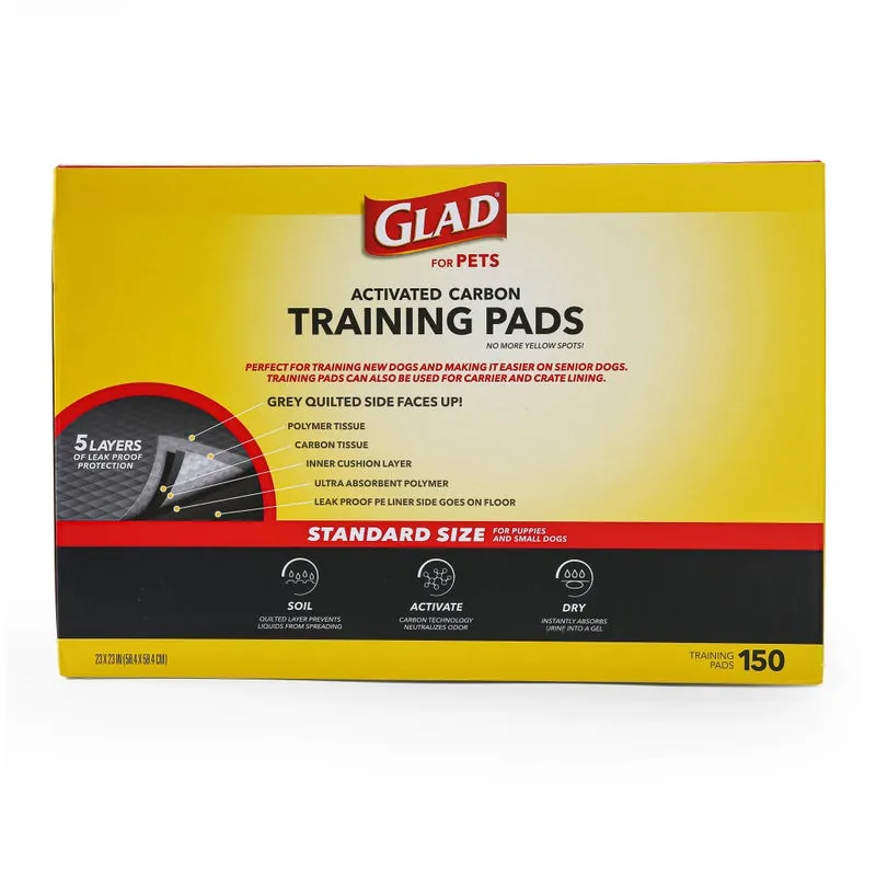 Glad For Pets Activated Carbon Training Pads - 150 Pack