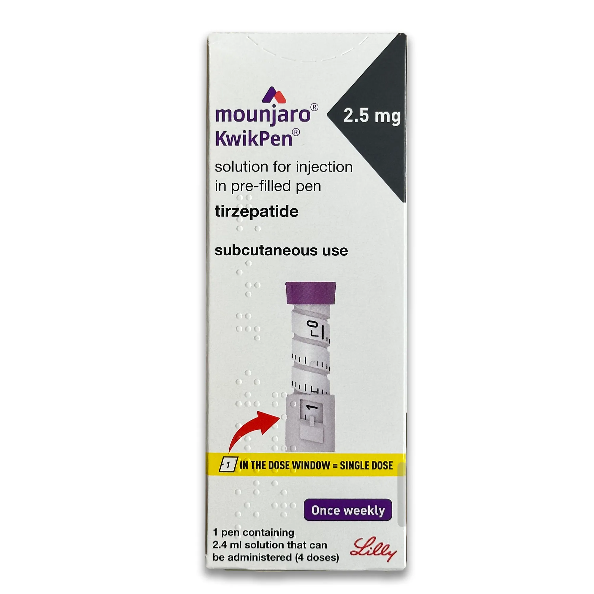 Mounjaro Kwikpen 2.5Mg/0.6Ml Pre-Filled Pen 1'S (4 Doses/Pen)