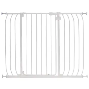 Multi-Use Extra Tall Walk-Thru Pet and Baby Gate, Openings 29"-48" Wide, 36" Tall - White