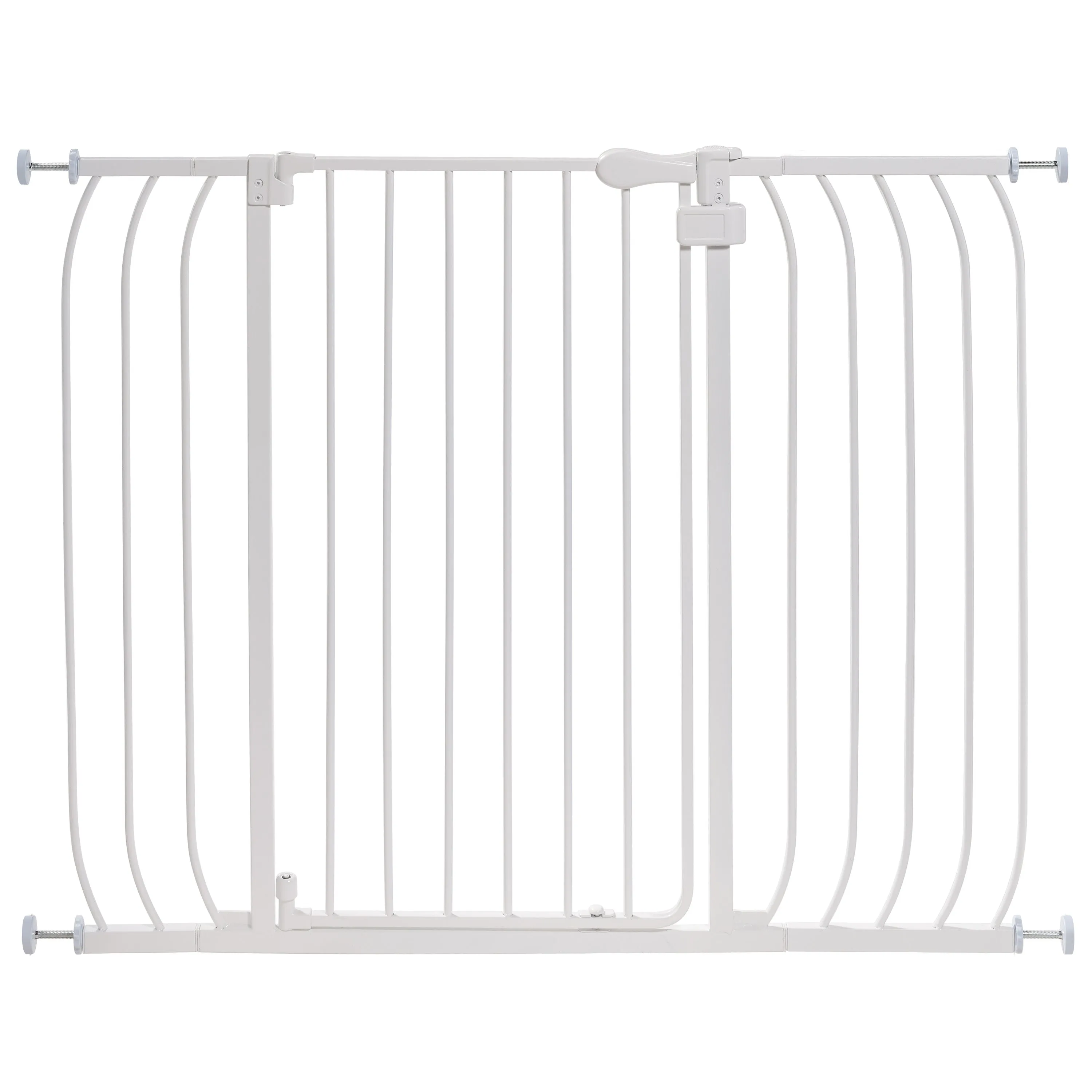 Multi-Use Extra Tall Walk-Thru Pet and Baby Gate, Openings 29"-48" Wide, 36" Tall - White