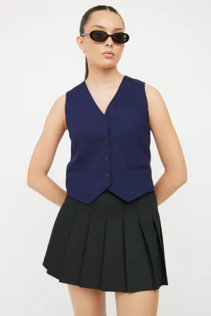 Navy & Black Button Vest