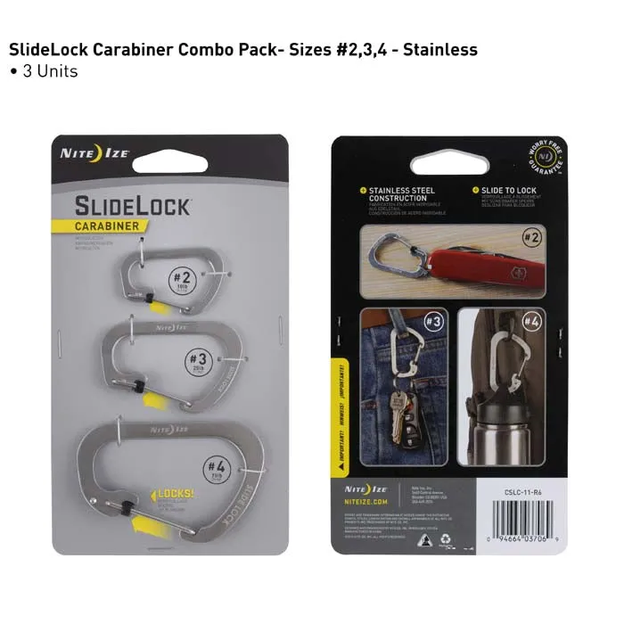 Nite Ize SlideLock Carabiner Steel 3-pack