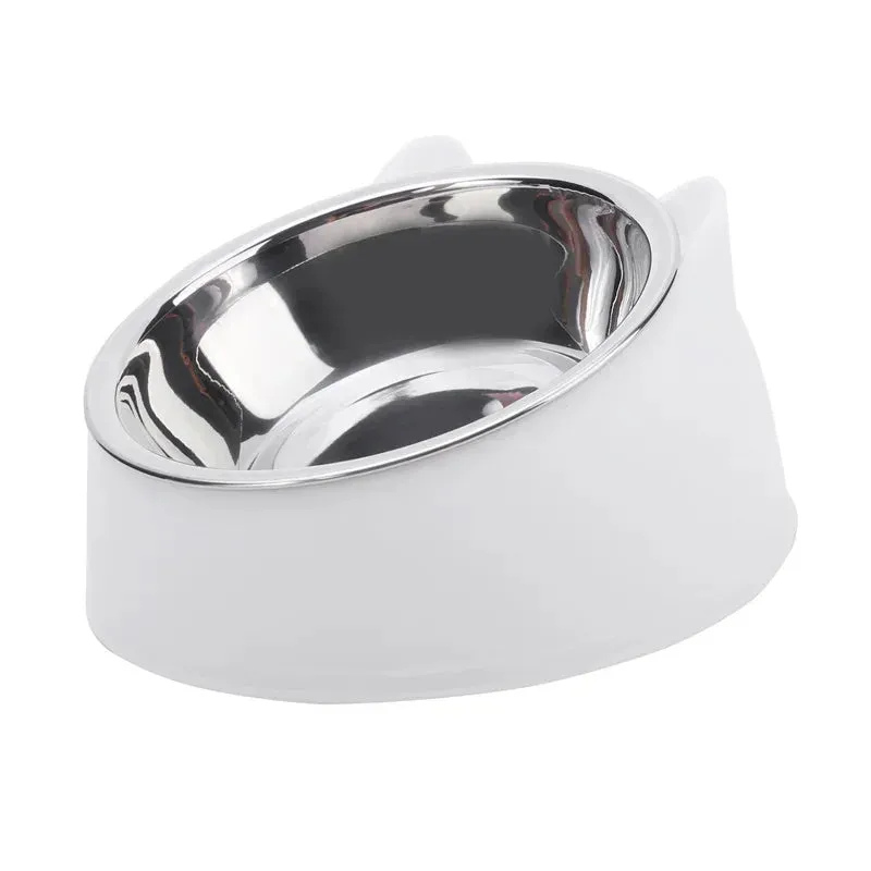 Non-Slip Cat Bowl with Stainless Steel Insert – Cute Ear Design
