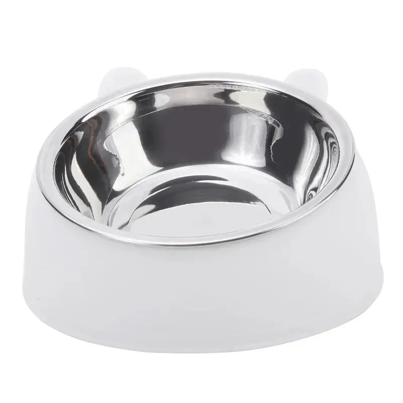 Non-Slip Cat Bowl with Stainless Steel Insert – Cute Ear Design