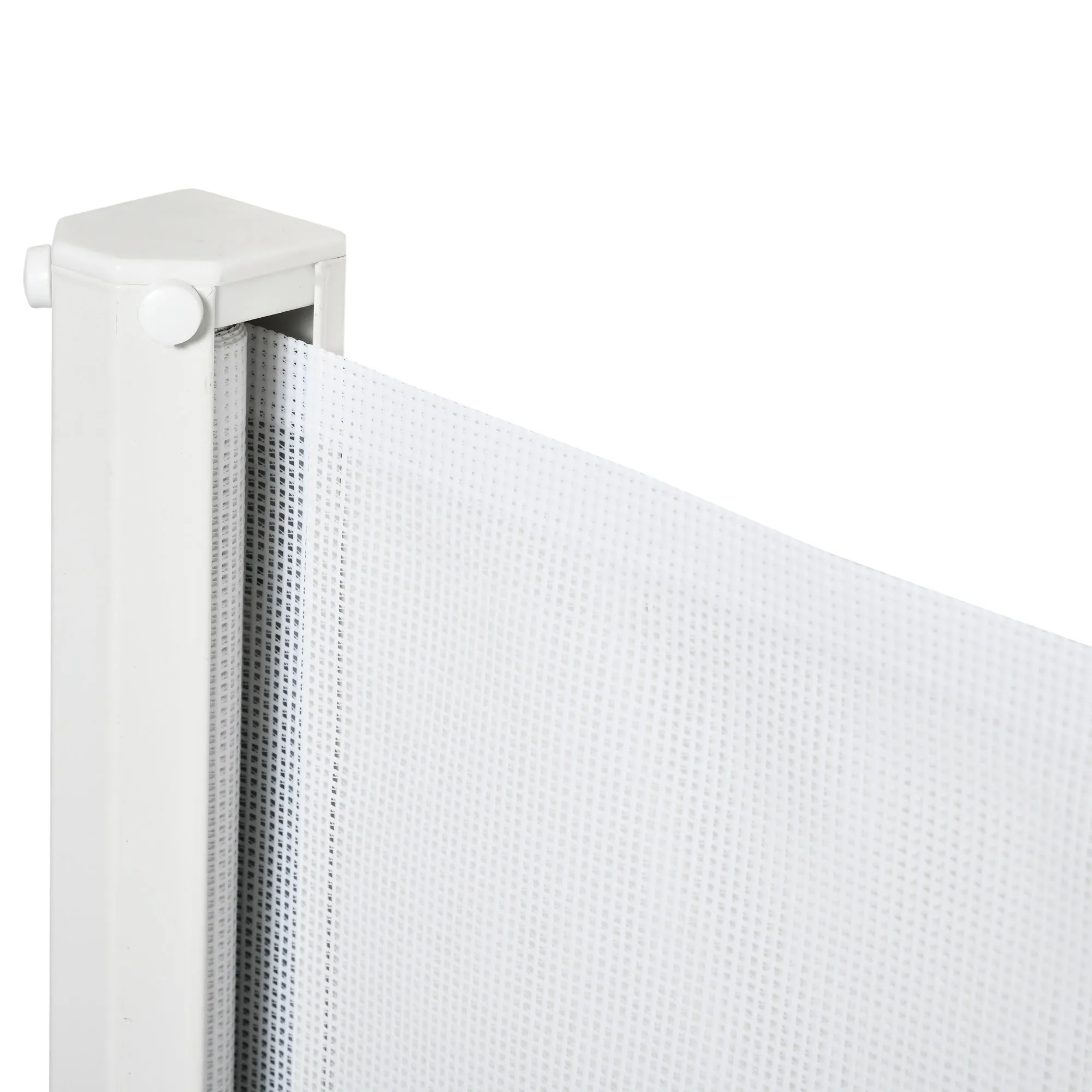 PawHut Retractable Pet Safety Gate, Folding Stair Barrier, Guard Door - White