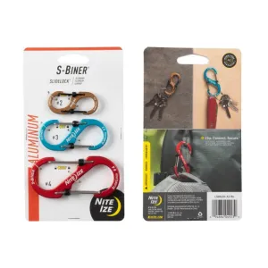 S-BINER SLIDELOCK, ALUM - 3 PACK