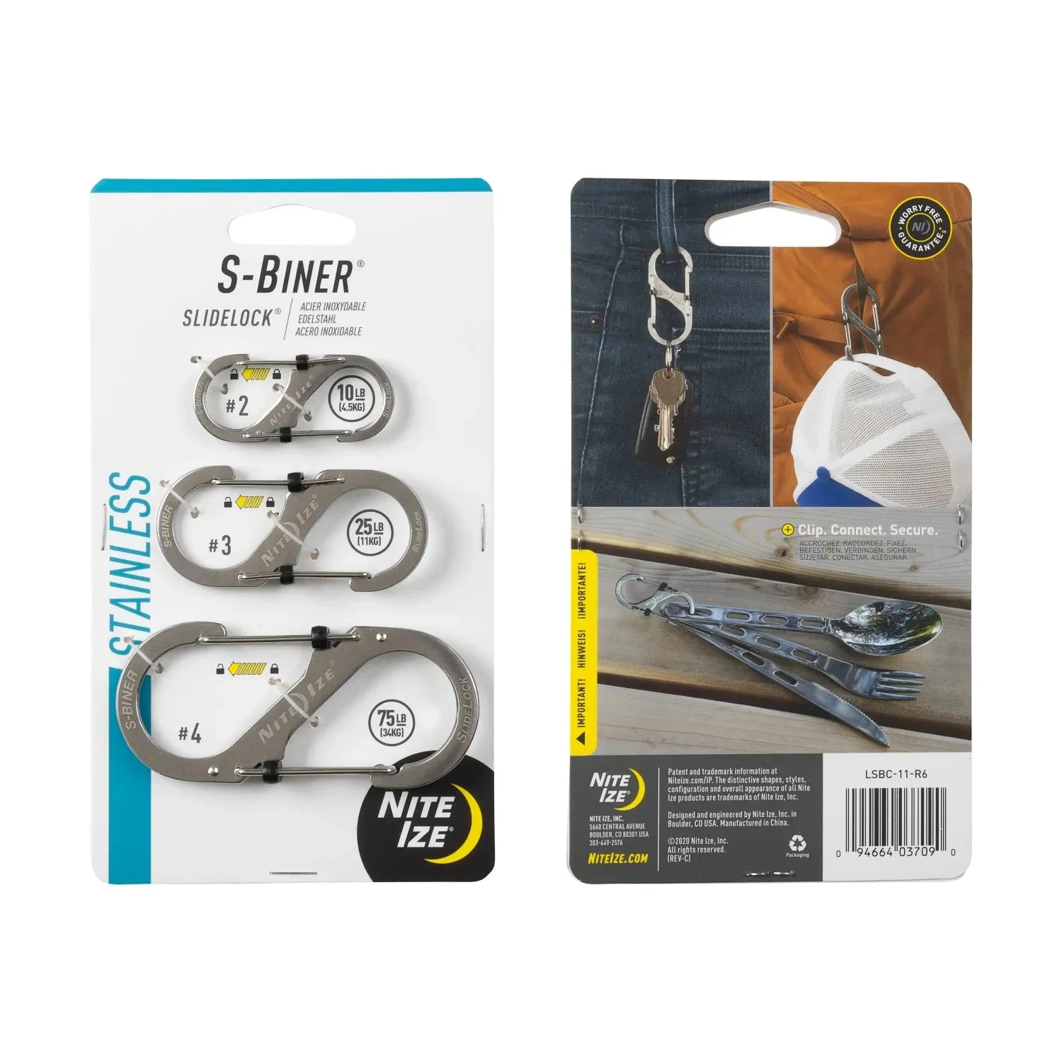 S-Biner® SlideLock® Stainless Steel 3 Pack