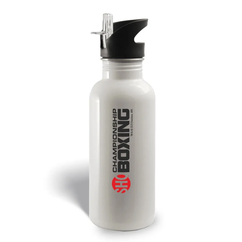 SHO Championship Boxing Logo 20 oz Screw Top Water Bottle with Straw