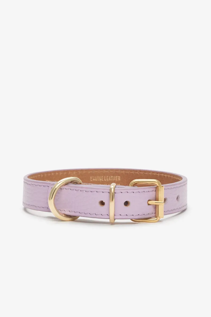 Small Dog Collar in Lavender Leather (Made in Italy)
