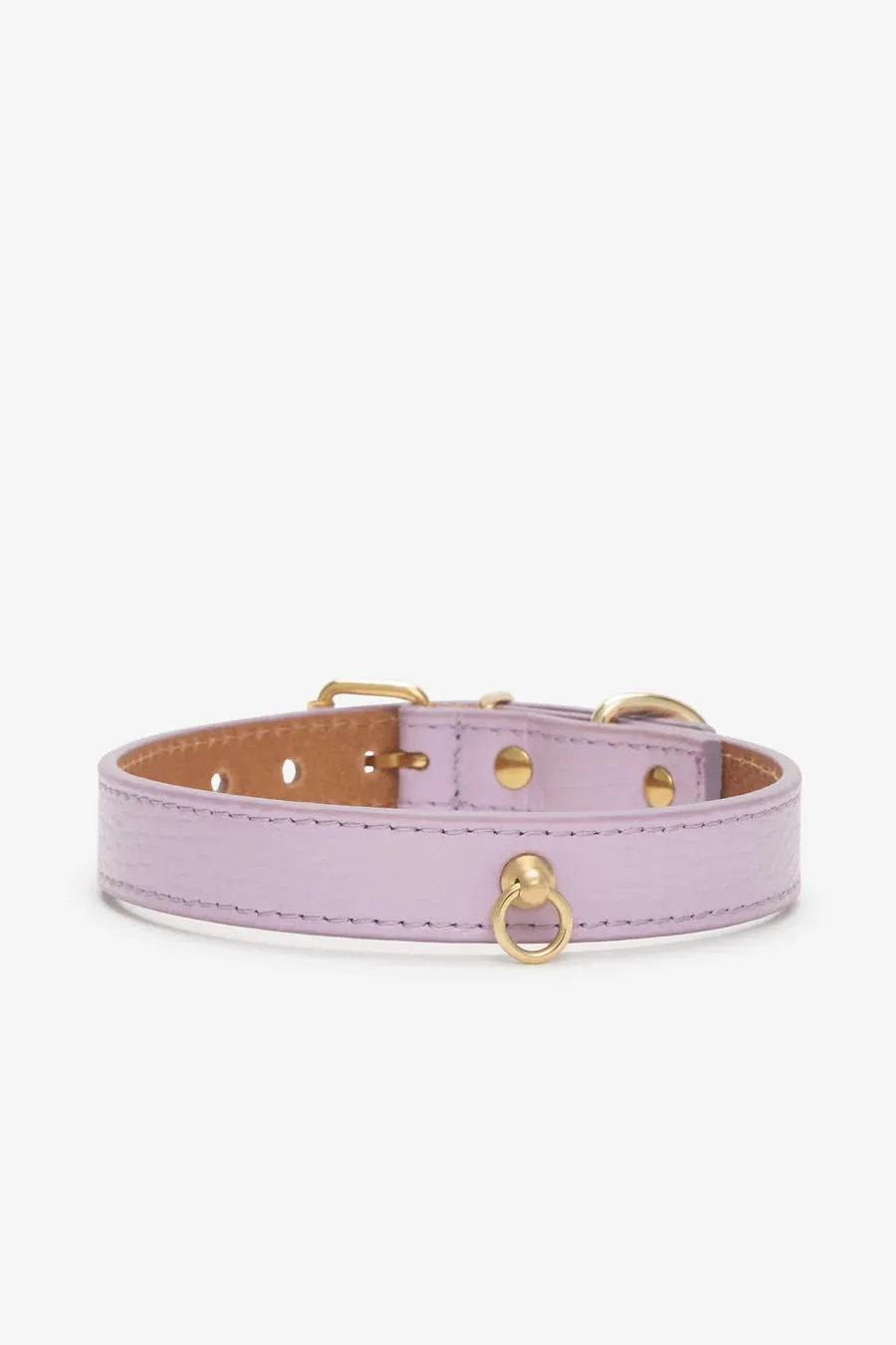 Small Dog Collar in Lavender Leather (Made in Italy)