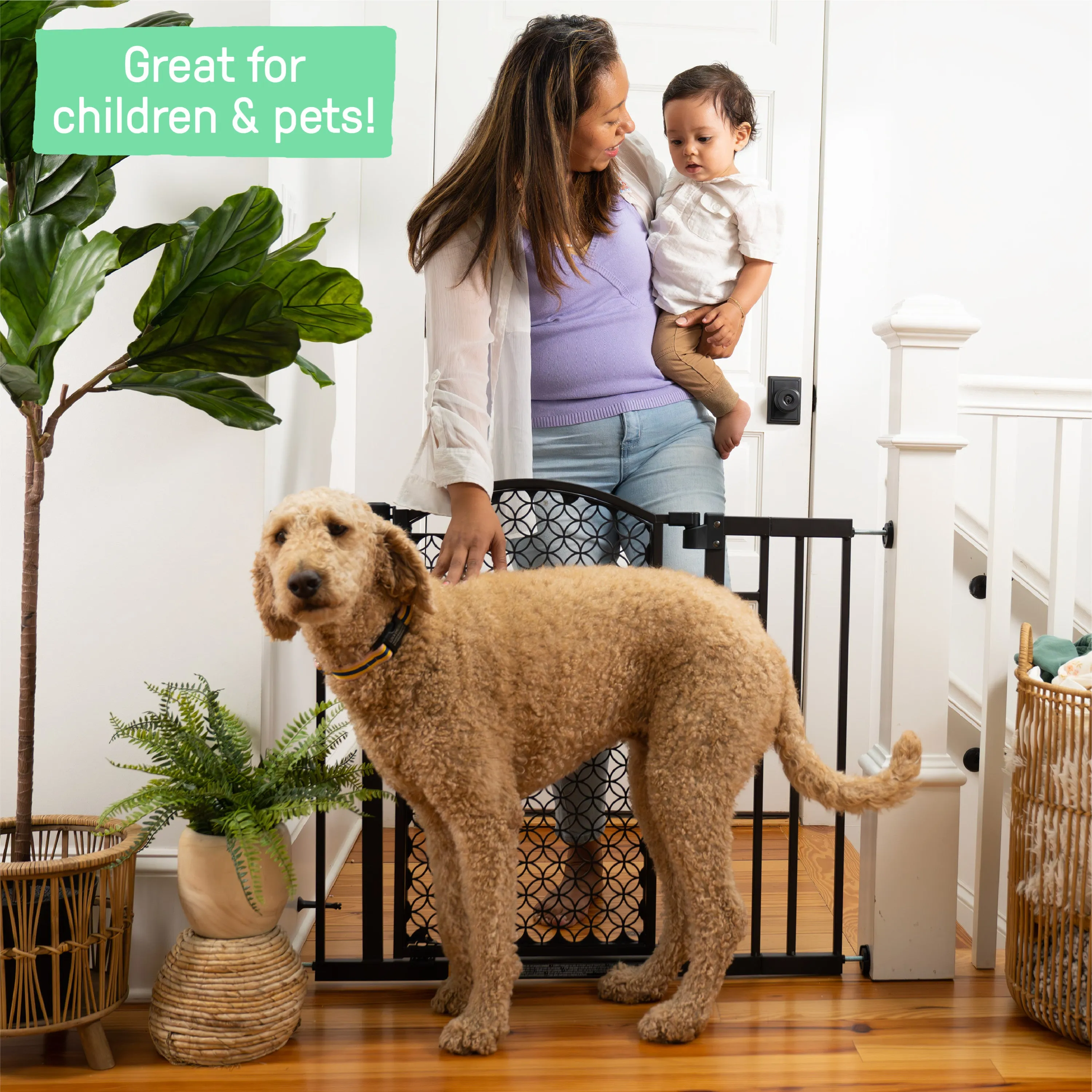 The Doorway 42W Series Pet and Baby Gate, Openings 28"- 42" Wide, 30" Tall - Espresso