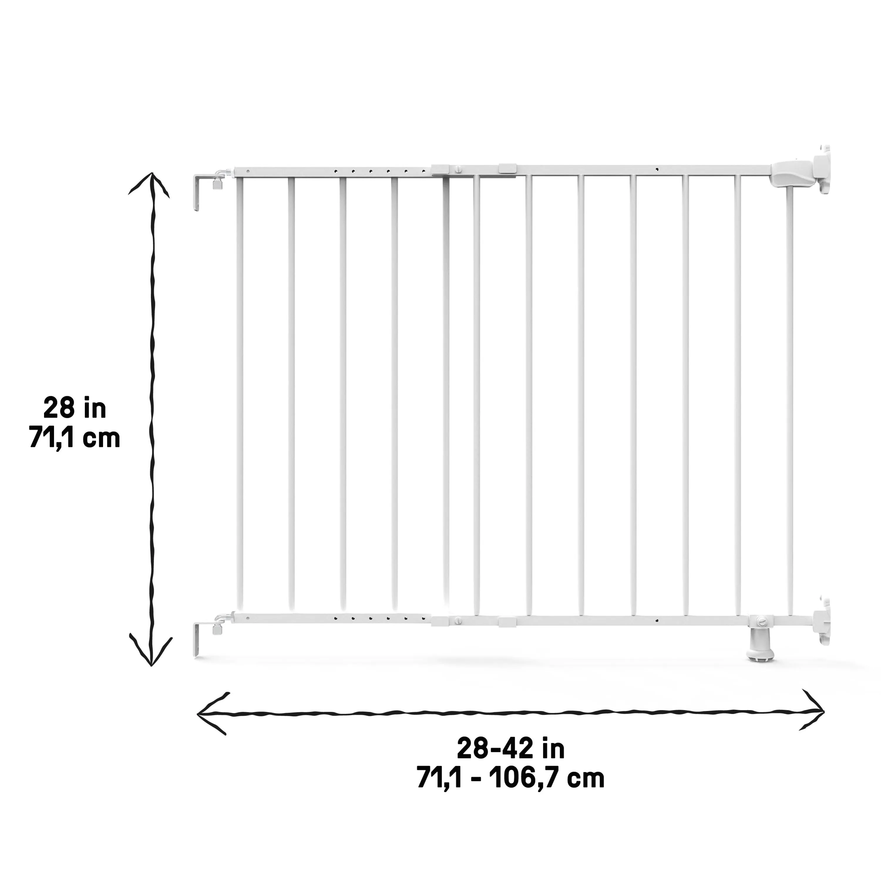 The Stairway 42W Series Safety Pet and Baby Gate, Openings from 28"-42" Wide - White