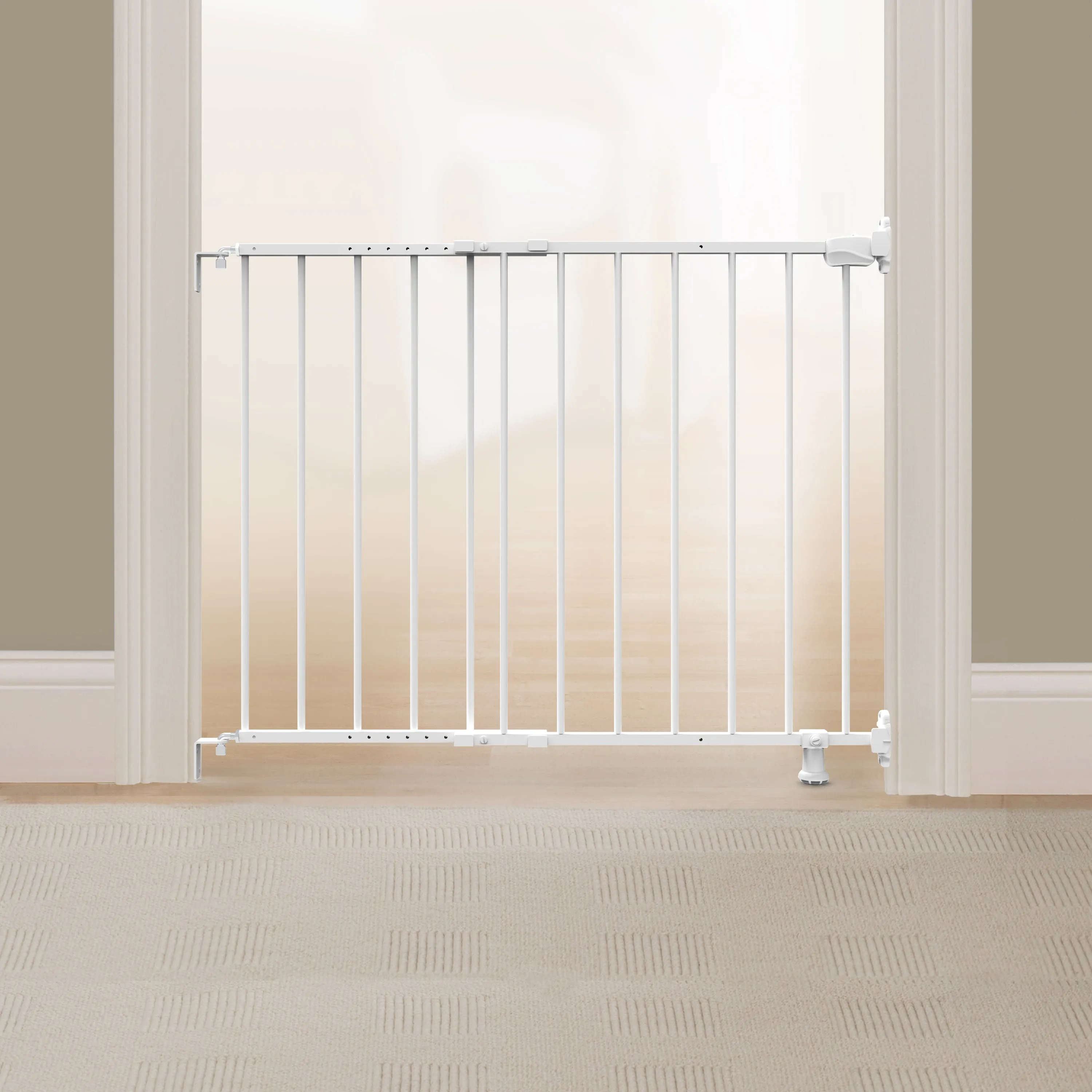 The Stairway 42W Series Safety Pet and Baby Gate, Openings from 28"-42" Wide - White