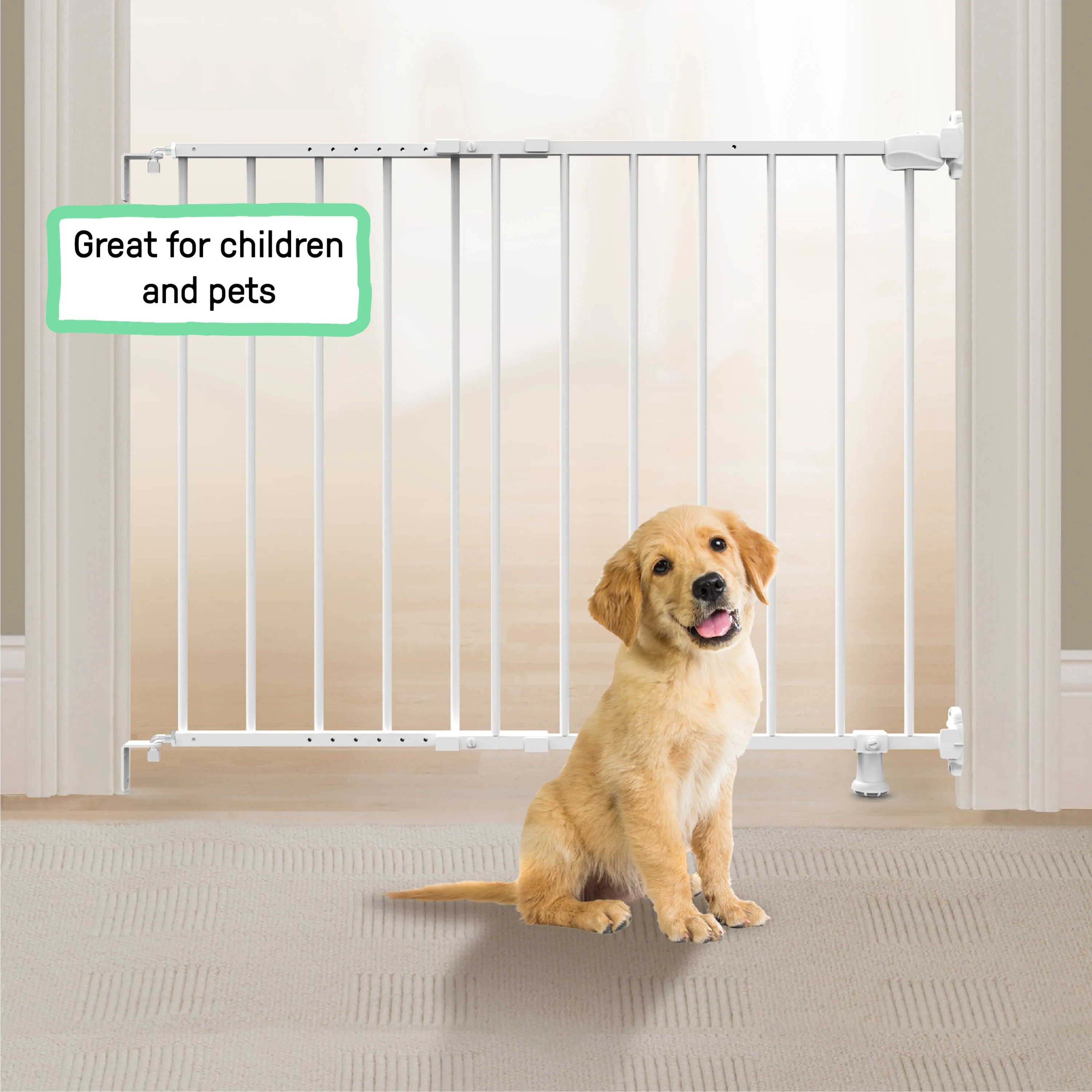 The Stairway 42W Series Safety Pet and Baby Gate, Openings from 28"-42" Wide - White