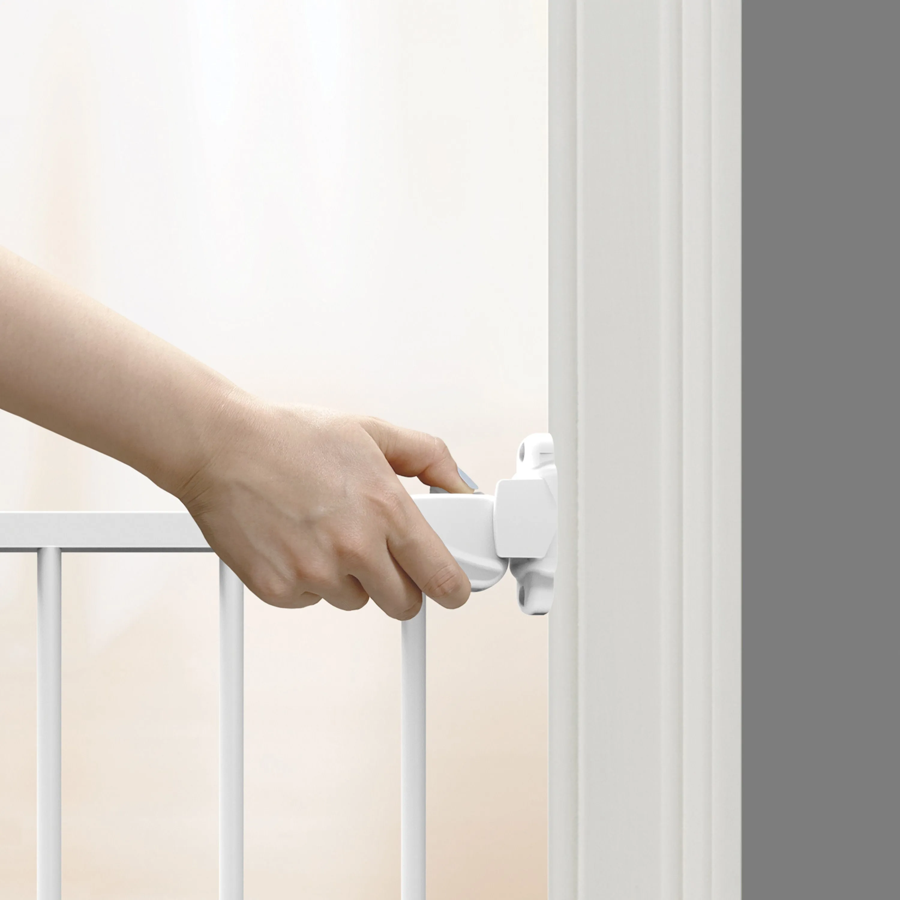 The Stairway 42W Series Safety Pet and Baby Gate, Openings from 28"-42" Wide - White