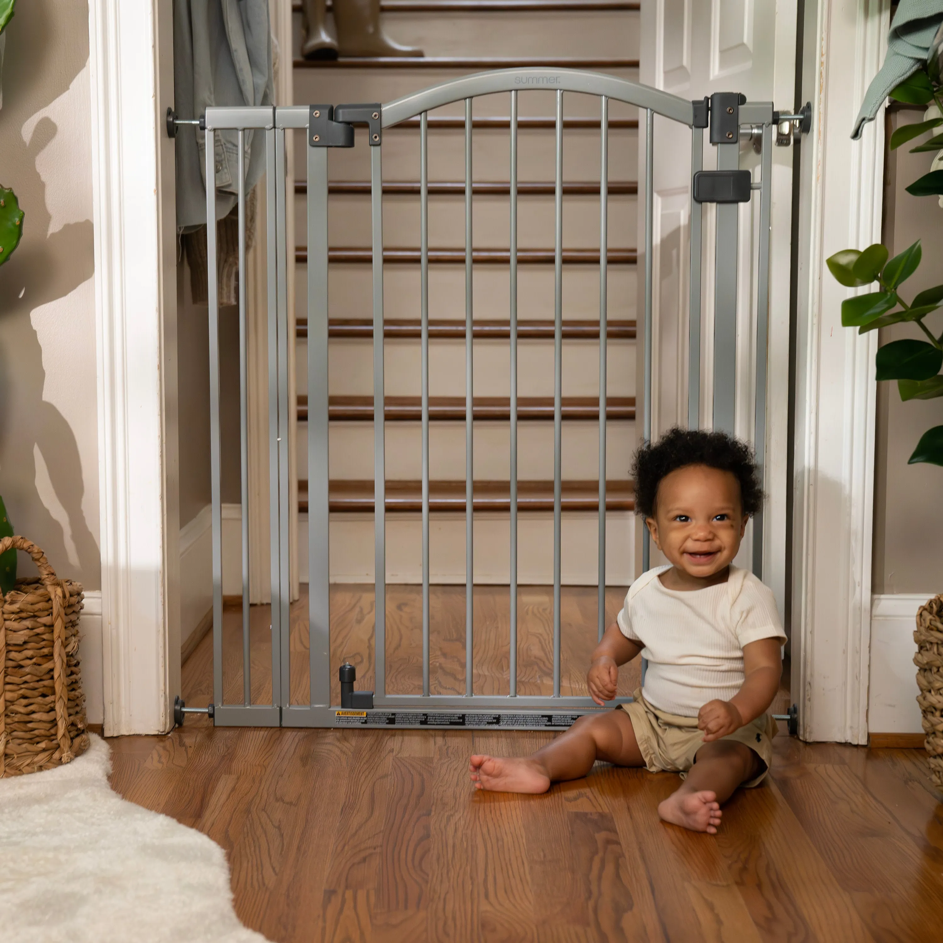The Thruway 53W Series Pet and Baby Gate, Openings 29.5-53", 38" Tall - Gray