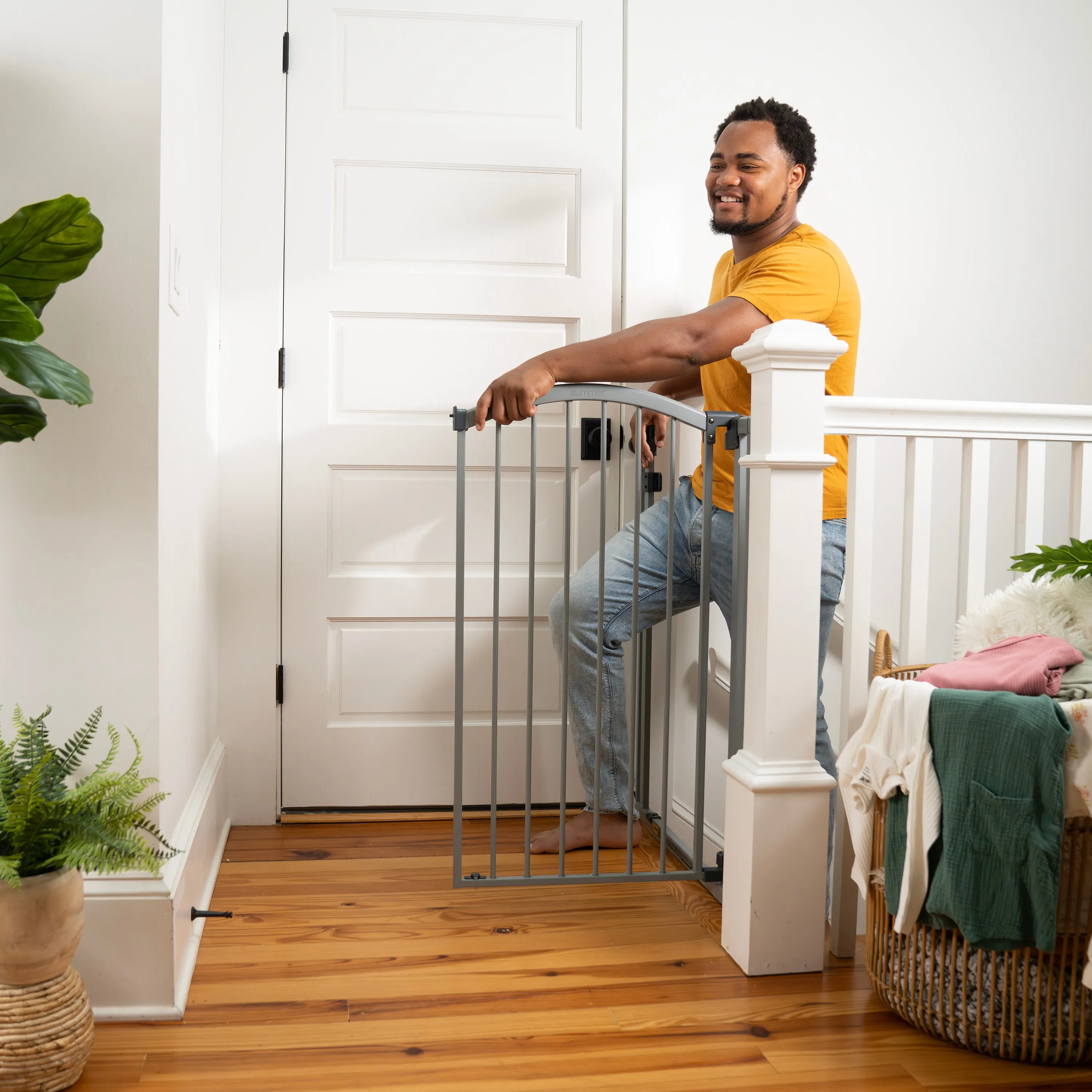 The Thruway 53W Series Pet and Baby Gate, Openings 29.5-53", 38" Tall - Gray