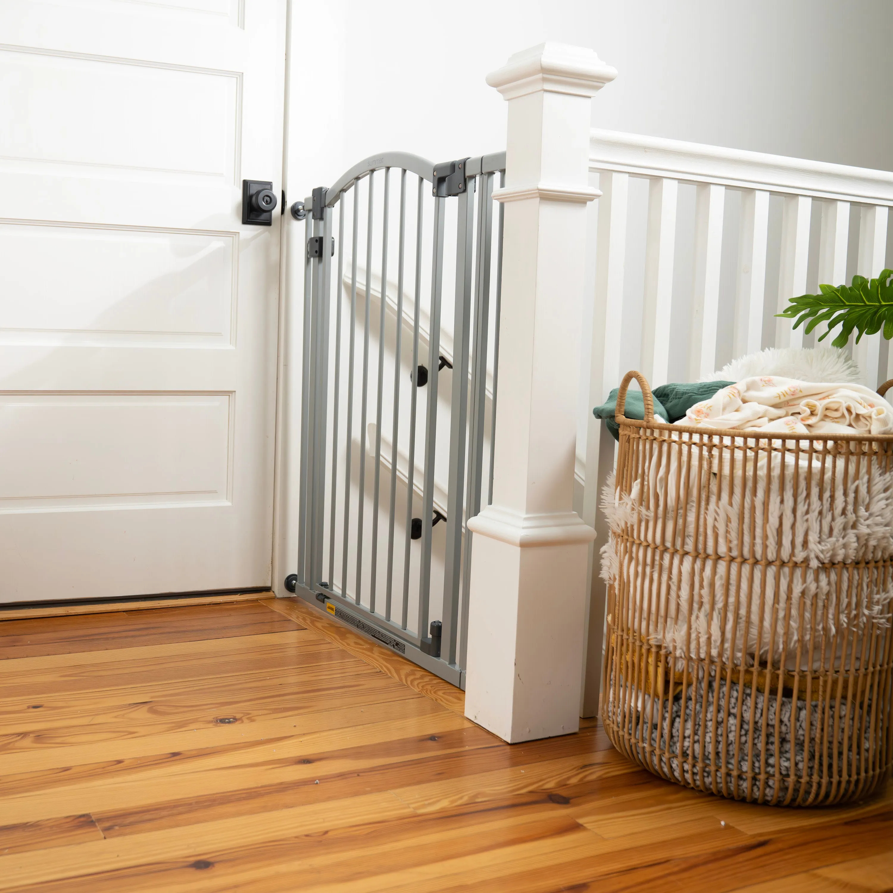 The Thruway 53W Series Pet and Baby Gate, Openings 29.5-53", 38" Tall - Gray