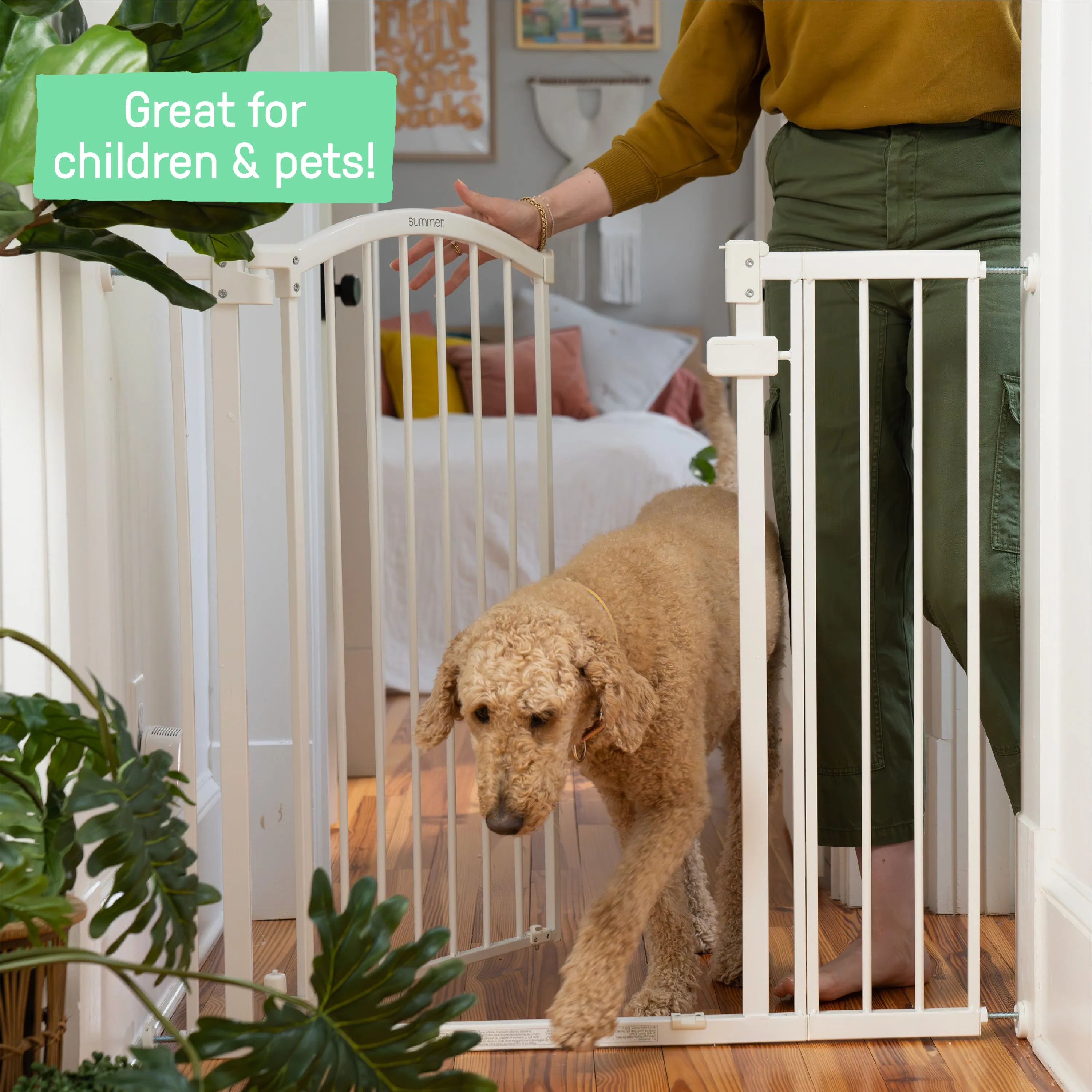 The Thruway 53W Series Pet and Baby Gate, Openings 29.5"-53" Wide, 38" Tall - White