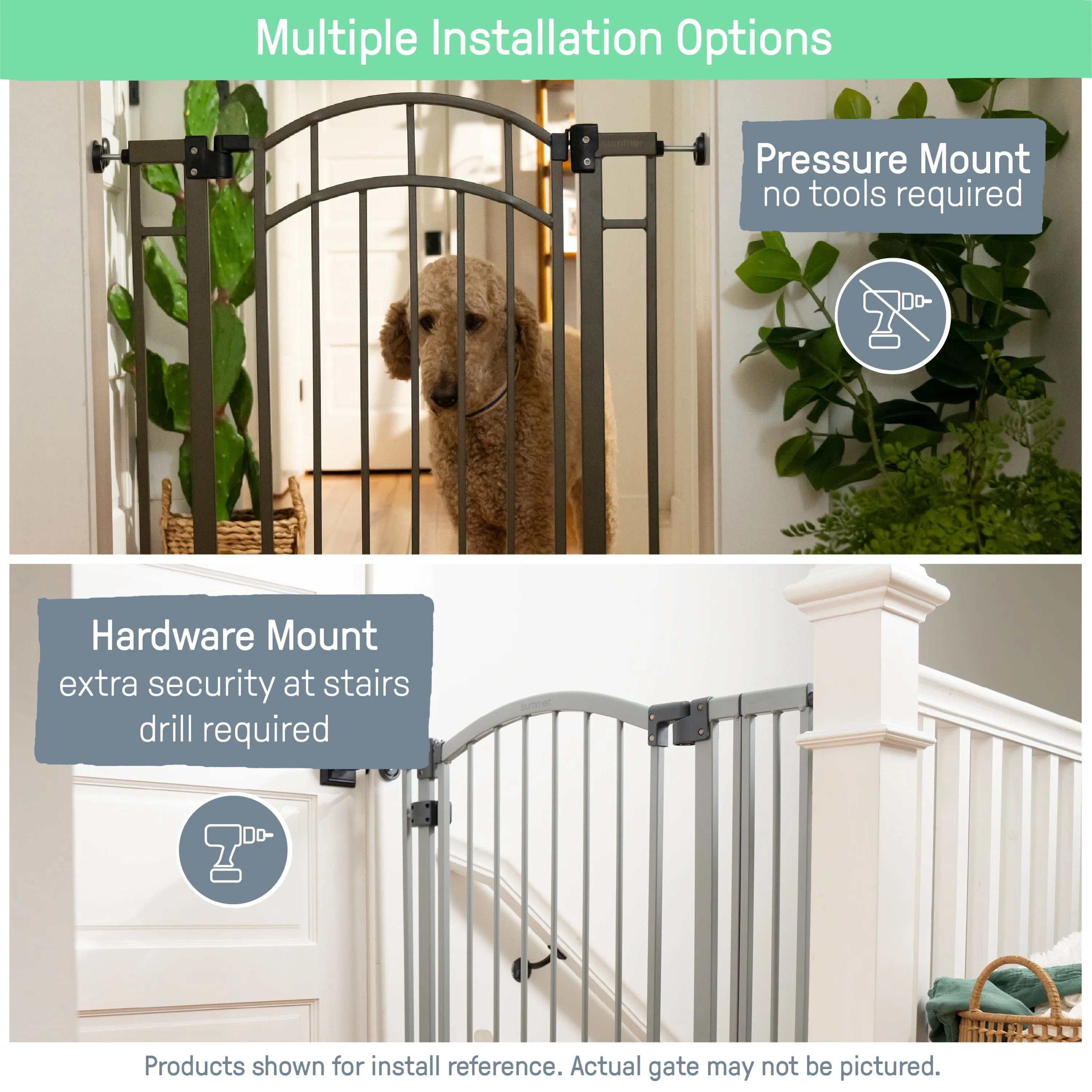 The Thruway 53W Series Pet and Baby Gate, Openings 29.5"-53" Wide, 38" Tall - White