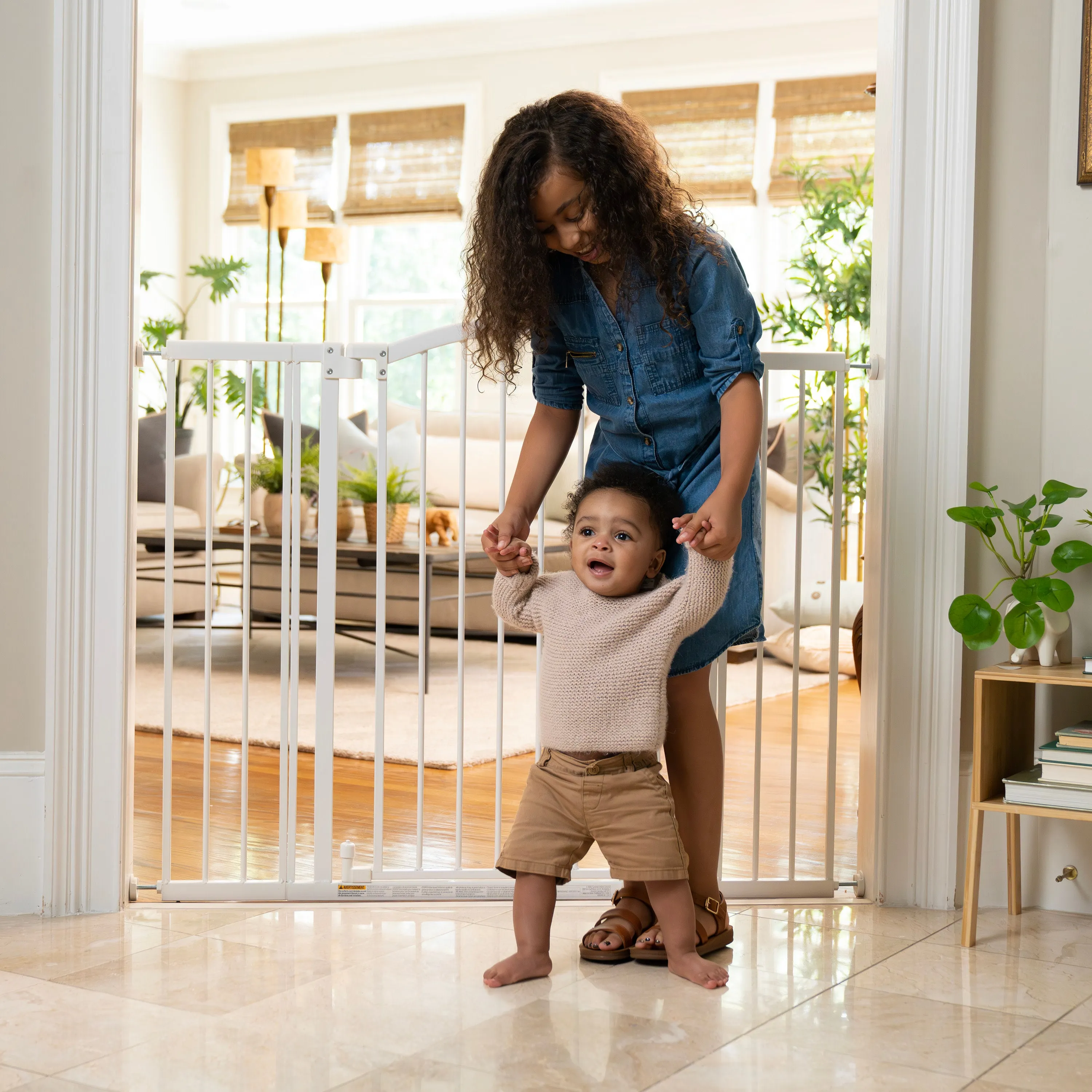 The Thruway 53W Series Pet and Baby Gate, Openings 29.5"-53" Wide, 38" Tall - White
